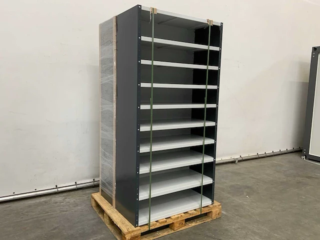 Povag omp-342.01 legbordkast - 10 legborden - 100x45x198cm antraciet /grijs - afbeelding 1 van  5