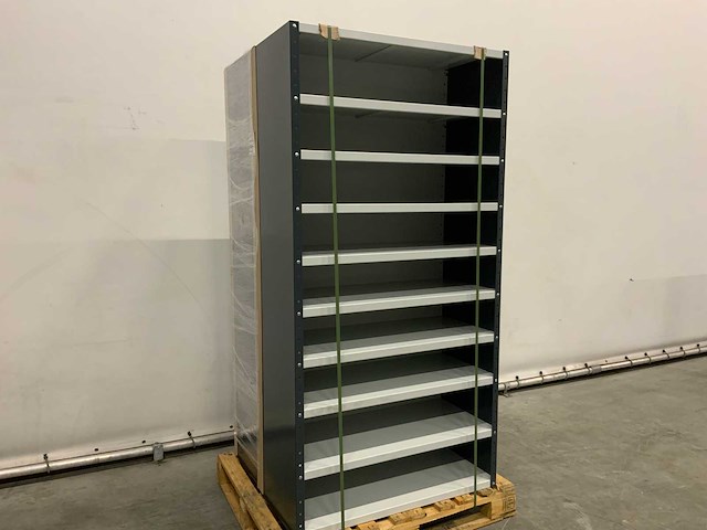 Povag open legbordkast - 10 legborden antraciet/licht grijs - afbeelding 1 van  4