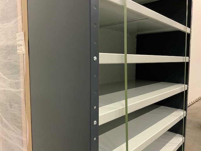 Povag open legbordkast - 10 legborden antraciet/licht grijs - afbeelding 2 van  3