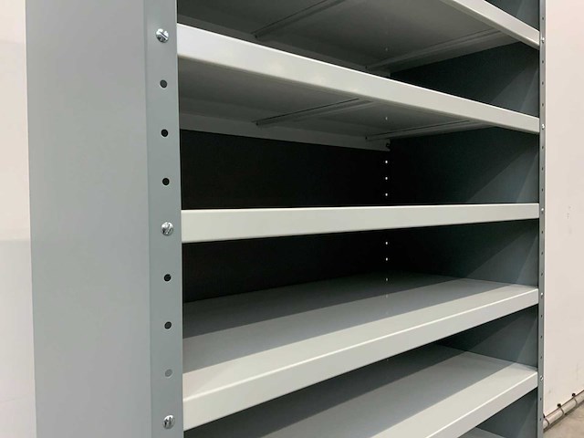 Povag open legbordkast - 10 legborden donker grijs/licht grijs - afbeelding 2 van  2