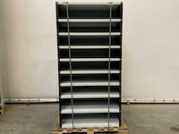 Povag open legbordkast - 10 legborden zwart/licht grijs - afbeelding 3 van  6