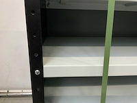 Povag open legbordkast - 10 legborden zwart/licht grijs - afbeelding 5 van  6