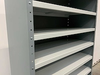 Povag open legbordkast - 10 legborden zwart/licht grijs - afbeelding 3 van  4