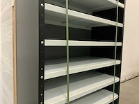 Povag open legbordkast - 10 legborden zwart/licht grijs - afbeelding 4 van  4