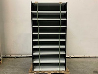 Povag open legbordkast - 10 legborden zwart/licht grijs - afbeelding 1 van  2