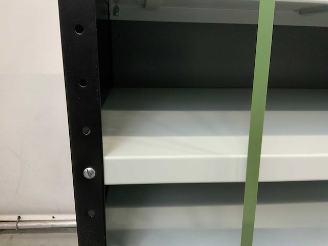 Povag open legbordkast - 10 legborden zwart/licht grijs - afbeelding 3 van  3