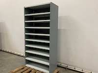 Povag open legbordkast - 10 legborden zwart/licht grijs - afbeelding 1 van  1