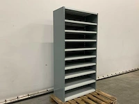 Povag open legbordkast - 10 legborden zwart/licht grijs