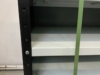 Povag open legbordkast - 10 legborden zwart/licht grijs - afbeelding 5 van  6