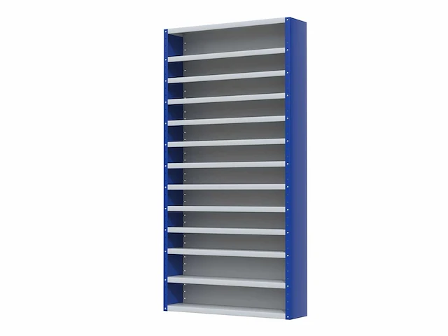 Povag open legbordkast - 11 legborden blauw/grijs - afbeelding 1 van  3