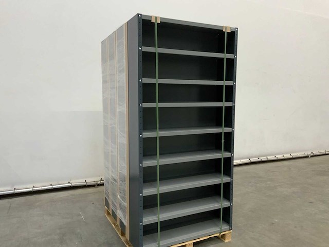 Povag open legbordkast - 9 legborden antraciet /donker grijs - afbeelding 1 van  4