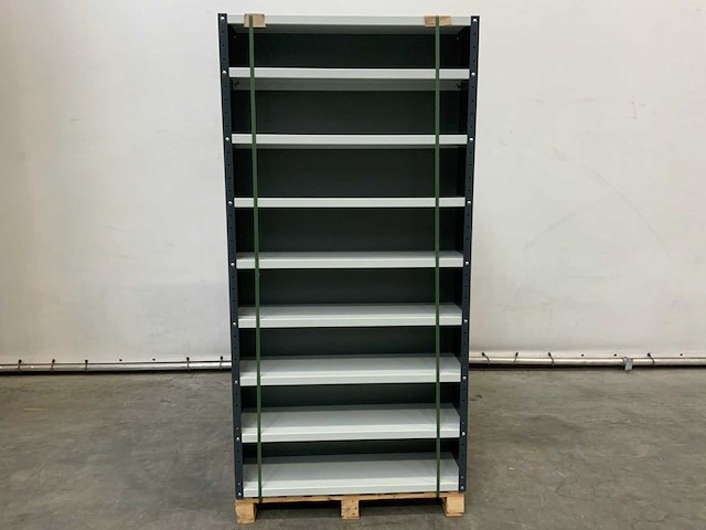 Povag open legbordkast - 9 legborden antraciet /licht grijs - afbeelding 1 van  2