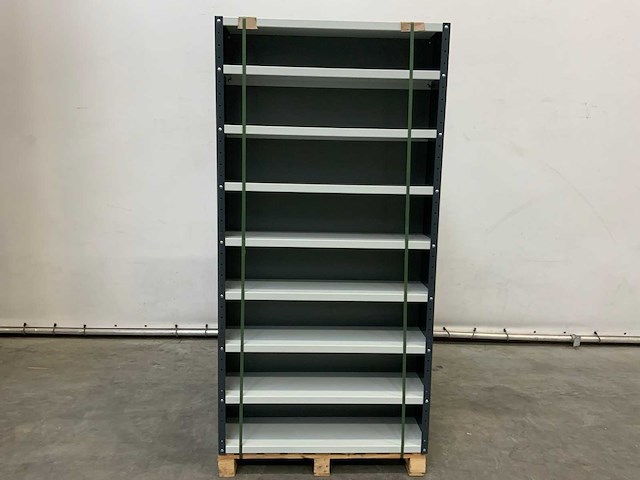 Povag open legbordkast - 9 legborden antraciet /licht grijs - afbeelding 2 van  5