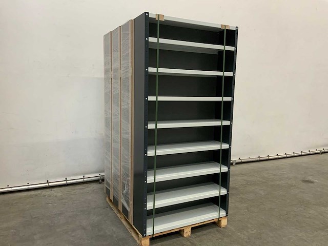 Povag open legbordkast - 9 legborden antraciet /licht grijs - afbeelding 1 van  1