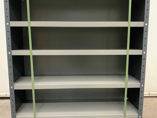 Povag open legbordkast - 9 legborden zwart/donker grijs - afbeelding 4 van  5