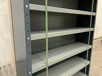 Povag open legbordkast - 9 legborden zwart/donker grijs - afbeelding 3 van  5