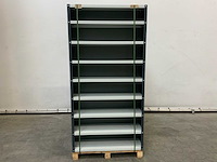 Povag open legbordkast - 9 legborden zwart/licht grijs - afbeelding 3 van  5