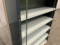 Povag open legbordkast - 9 legborden zwart/licht grijs - afbeelding 4 van  5