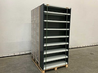 Povag open legbordkast - 9 legborden zwart/licht grijs - afbeelding 1 van  4