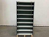 Povag open legbordkast - 9 legborden zwart/licht grijs - afbeelding 2 van  4