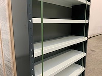 Povag open legbordkast - 9 legborden zwart/licht grijs - afbeelding 5 van  5