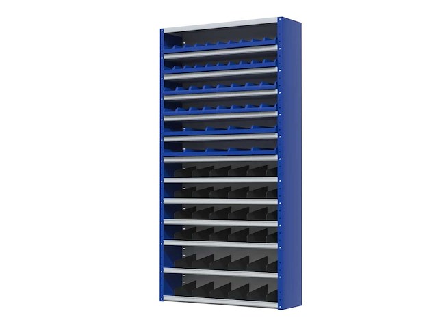 Povag open vakkenkast - 12 legborden blauw/grijs - afbeelding 1 van  4