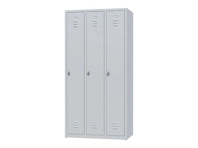 Povag plp-104 metalen lockerkast 3 deurs - afbeelding 1 van  4