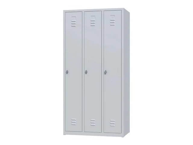 Povag plp-104 metalen lockerkast 3 deurs - afbeelding 1 van  4