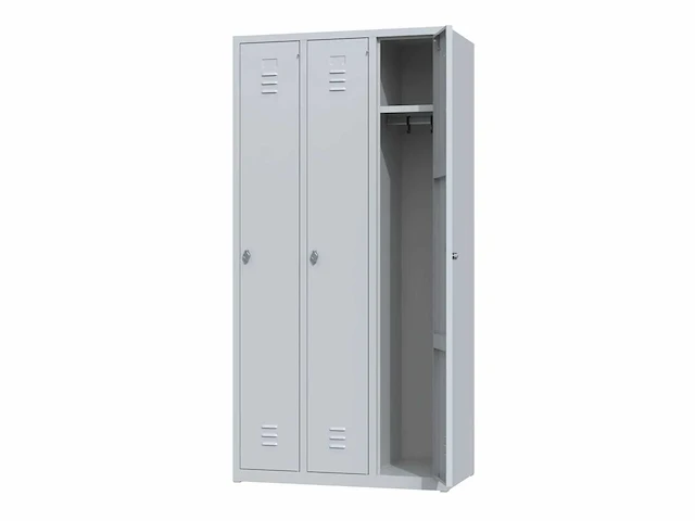 Povag plp-104 metalen lockerkast 3 deurs - afbeelding 2 van  4