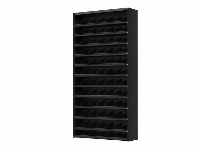 Povag vakkenkast 13 legborden 72 schotten 100x30x198cm zwart/antraciet - afbeelding 1 van  3