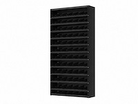 Povag vakkenkast 13 legborden 72 schotten 100x30x198cm zwart/antraciet - afbeelding 1 van  3