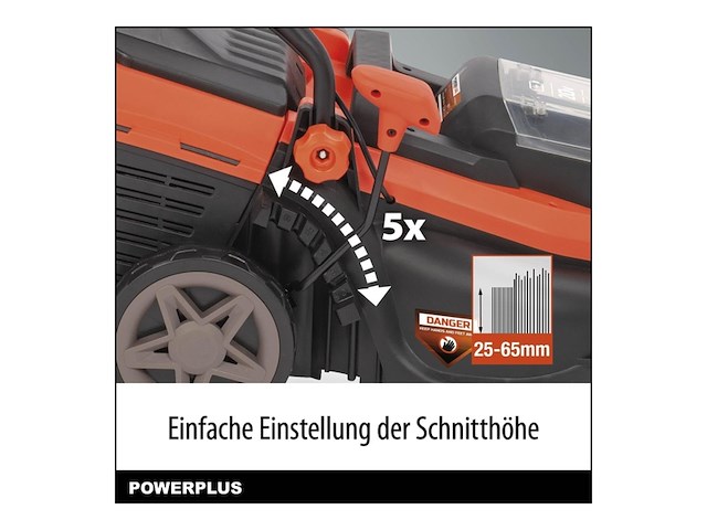 Powerplus powdpglws1 grasmaaier borstelloos 20v 340mm - afbeelding 3 van  5