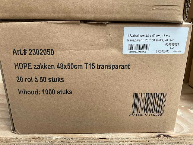 Powersterko 48x50cm t15 rol á 50 stuks hdpe afvalzakken (220x) - afbeelding 2 van  2