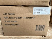 Powersterko 48x50cm t15 rol á 50 stuks hdpe afvalzakken (220x) - afbeelding 2 van  2