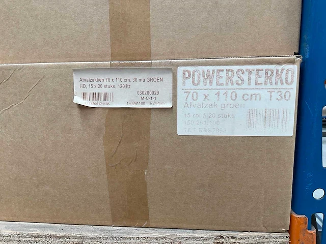 Powersterko 70x110cm 30my rol á 20 stuks ldpe afvalzakken (105x) - afbeelding 1 van  2