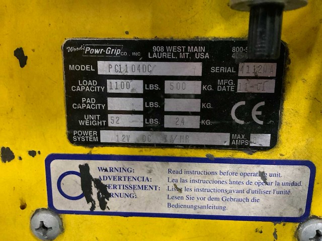 Powr-grip pc1104dc vacuümheffer - afbeelding 4 van  4