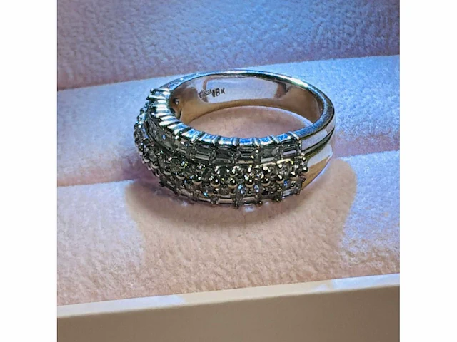Prachtige 18 krt wit gouden ring met natuurlijke diamant 1,66 crt - afbeelding 3 van  7