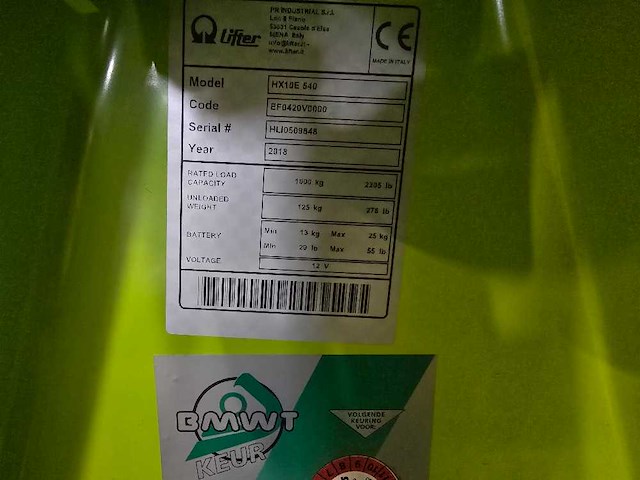 Pramac - 2018 - hx10 e 540 - elektrische palletwagen - afbeelding 7 van  9