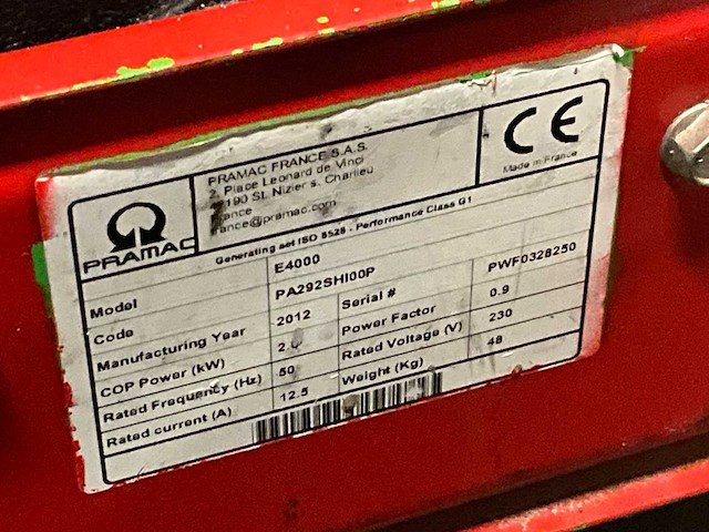 Pramac e4000 stroomgenerator - afbeelding 3 van  3