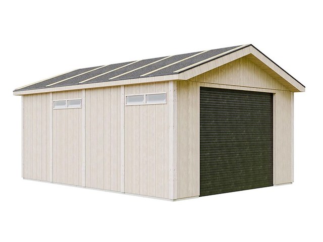 Prefab garage inclusief elektrische roldeur, lasse - afbeelding 2 van  4