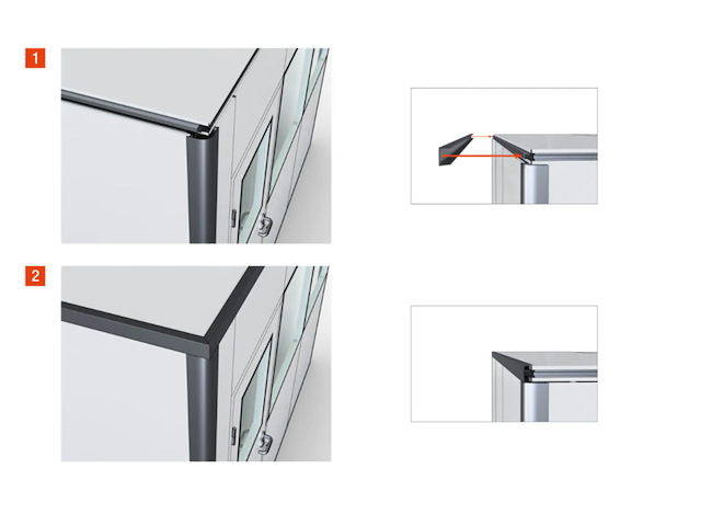 Prefab systeemkantoor, topregal, prefab-12, wit - afbeelding 3 van  5