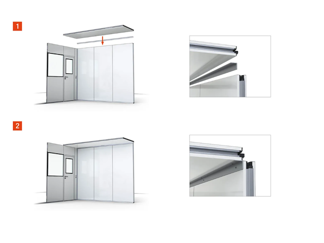 Prefab systeemkantoor, topregal, prefab-12, wit - afbeelding 4 van  5