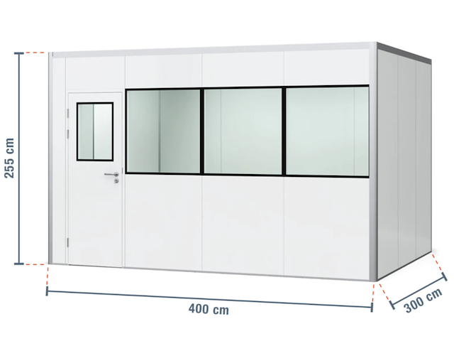 Prefab systeemkantoor, topregal, prefab-12, wit - afbeelding 5 van  5