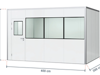 Prefab systeemkantoor, topregal, prefab-12, wit - afbeelding 5 van  5