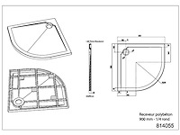 Préfixe / slim - kwartronde douchebak - kwartronde douchebak wit (90x90x4 cm) - afbeelding 2 van  7