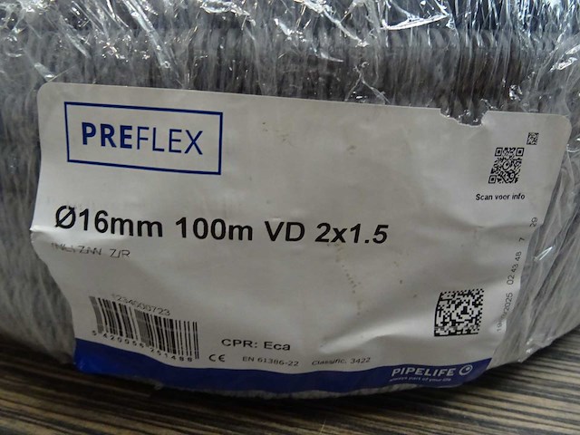 Preflex - vd 2x1,5 - voorbedrade flexbuis 100m - afbeelding 2 van  2