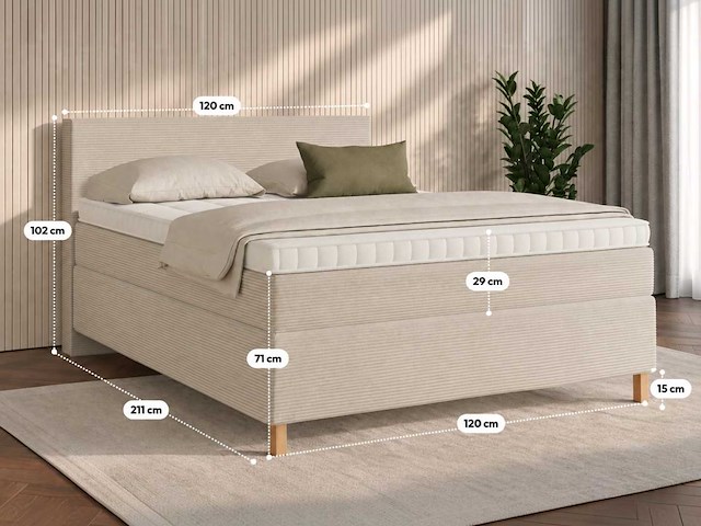 Premium duitse boxspring 120 x 200 cm - afbeelding 2 van  7