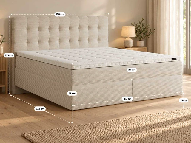 Premium duitse boxspring 180 x 200 cm - afbeelding 2 van  6