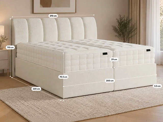 Premium duitse boxspring 200 x 200 cm - afbeelding 2 van  8