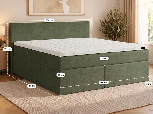 Premium duitse boxspring 200 x 200 cm - afbeelding 2 van  8